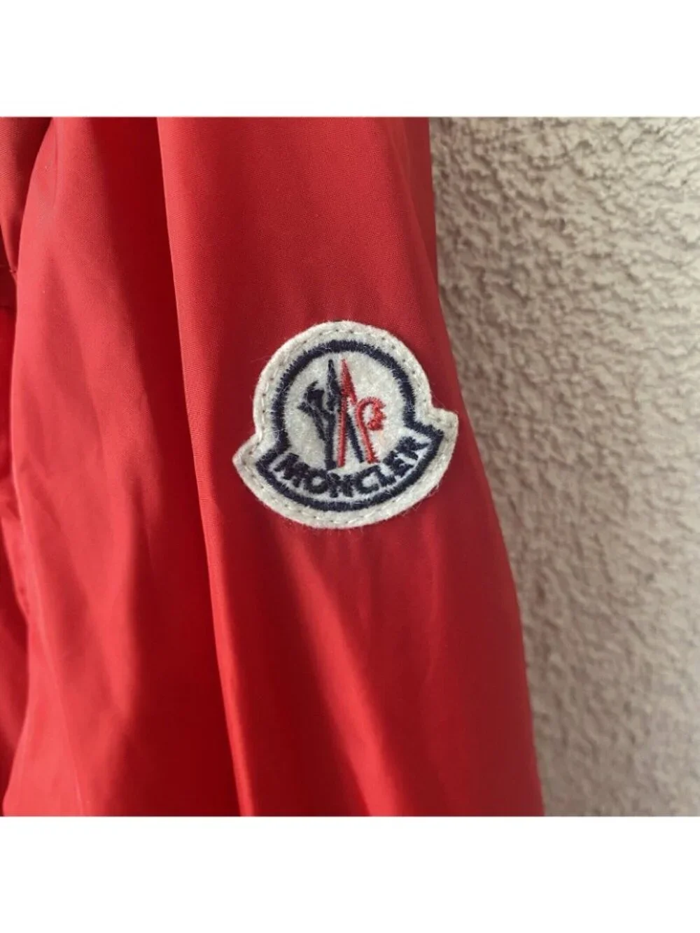 MONCLER Men’s Jacket Red Urville Giubutto Nylon Windbreaker Casual Zip Up Size 3